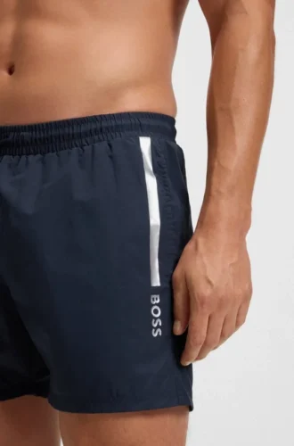 Swim shorts with foil-print logo