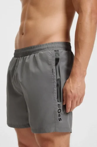 Swim shorts with logo and stripe