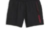 Swim shorts with repeated logos