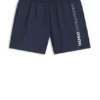 Swim shorts with repeated logos