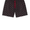 Swim shorts with split-logo print