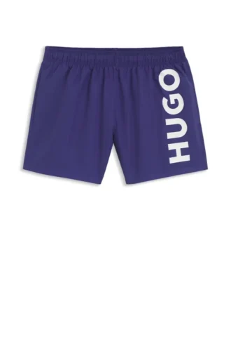 Swim shorts with vertical logo print