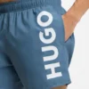 Swim shorts with vertical logo print