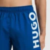 Swim shorts with vertical logo print