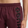 Swim shorts with vertical logo print