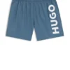 Swim shorts with vertical logo print