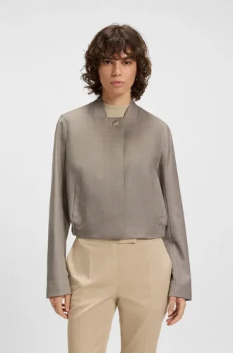 Tailored blazer in stretch-wool sharkskin Tailored blazer in stretch-wool sharkskin
