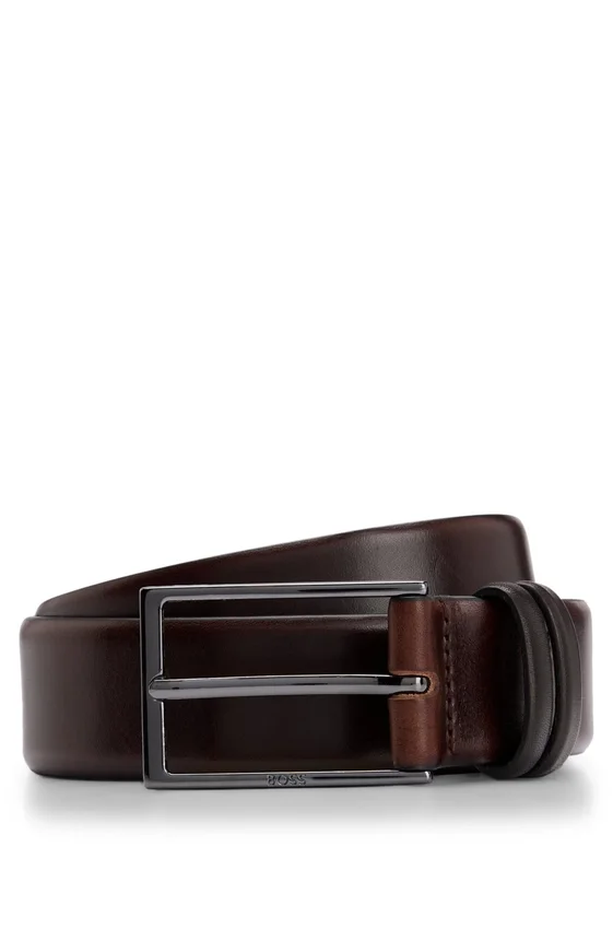 Tanned-leather belt with pin buckle Tanned-leather belt with pin buckle