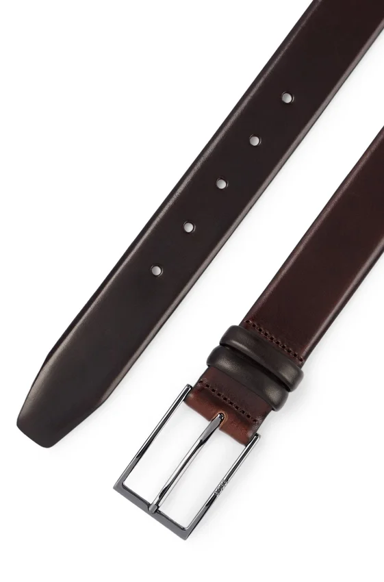 Tanned-leather belt with pin buckle Tanned-leather belt with pin buckle