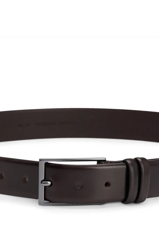 Tanned-leather belt with pin buckle Tanned-leather belt with pin buckle