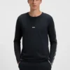 Tape-trim pyjama top in stretch cotton