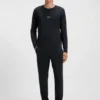 Tape-trim pyjama top in stretch cotton