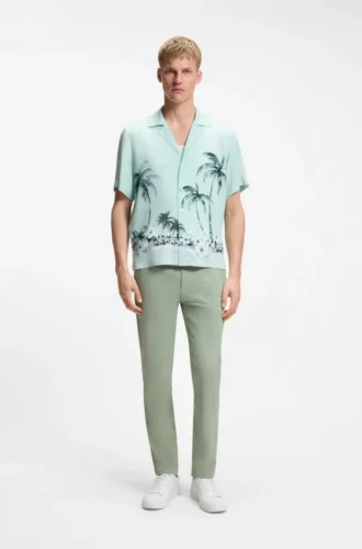 Tapered-fit chinos in a structured cotton