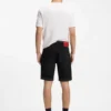 Tapered-fit shorts in black stretch denim Tapered-fit shorts in black stretch denim