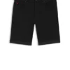 Tapered-fit shorts in black stretch denim Tapered-fit shorts in black stretch denim