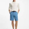 Tapered-fit shorts in cotton, silk and stretch Tapered-fit shorts in cotton, silk and stretch
