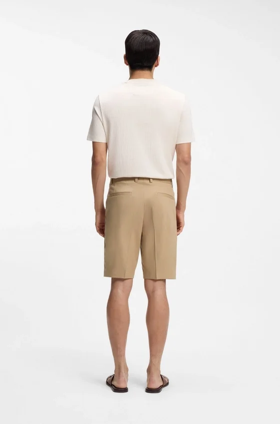 Tapered-fit shorts in cotton, silk and stretch Tapered-fit shorts in cotton, silk and stretch