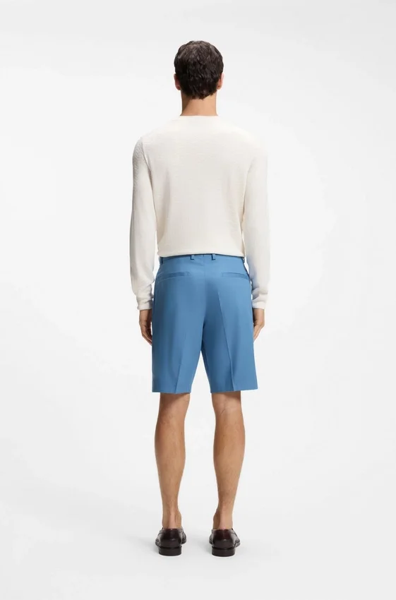 Tapered-fit shorts in cotton, silk and stretch Tapered-fit shorts in cotton, silk and stretch