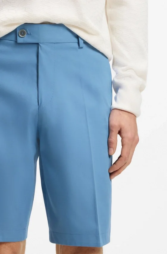 Tapered-fit shorts in cotton, silk and stretch Tapered-fit shorts in cotton, silk and stretch