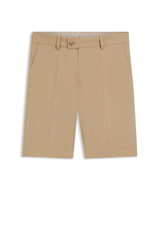 Tapered-fit shorts in cotton, silk and stretch Tapered-fit shorts in cotton, silk and stretch