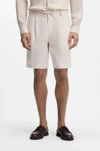 Tapered-fit shorts in linen