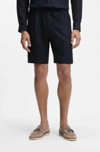 Tapered-fit shorts in linen
