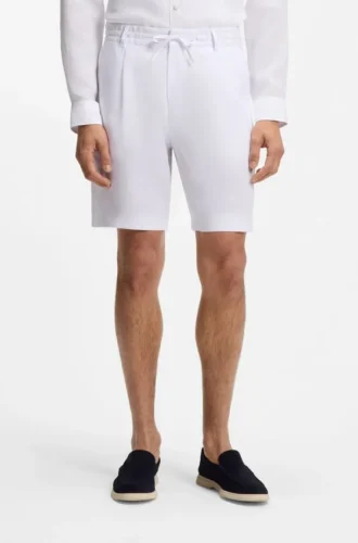Tapered-fit shorts in linen