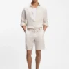 Tapered-fit shorts in linen