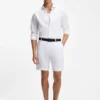 Tapered-fit shorts in linen