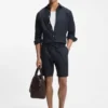 Tapered-fit shorts in linen