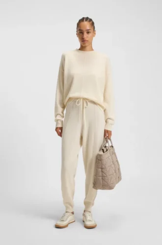 Tapered-fit track pants in cashmere