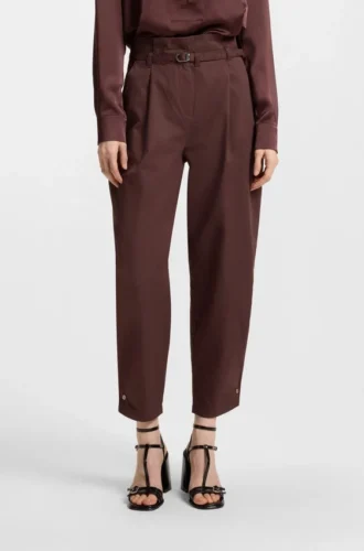 Tapered-fit trousers in cotton twill