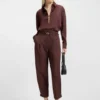 Tapered-fit trousers in cotton twill Tapered-fit trousers in cotton twill