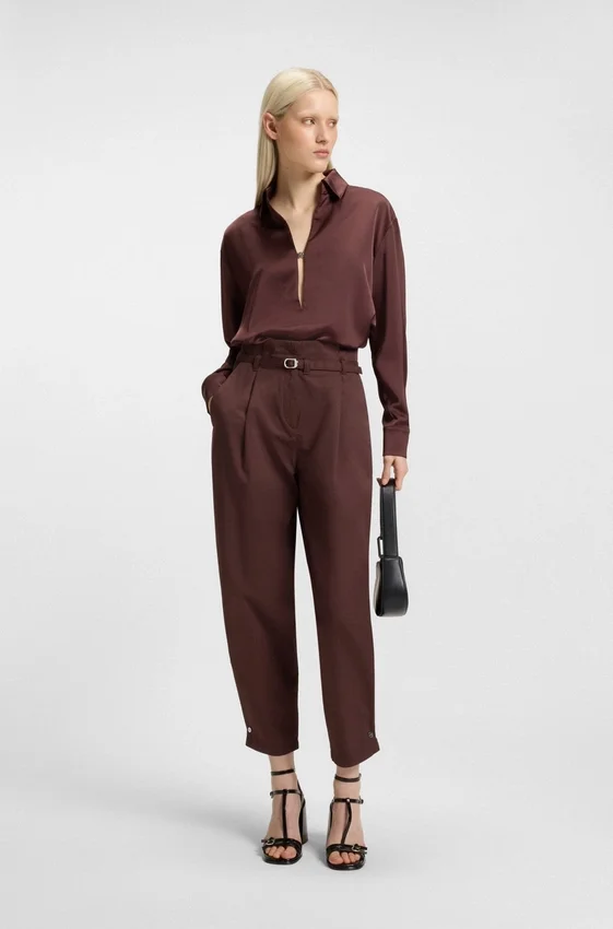 Tapered-fit trousers in cotton twill Tapered-fit trousers in cotton twill