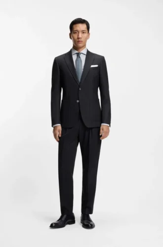 Tapered-fit trousers in stretch cotton