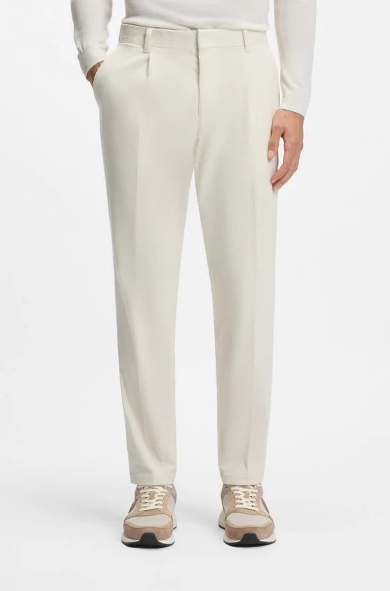 Tapered-fit trousers in stretch-cotton corduroy Tapered-fit trousers in stretch-cotton corduroy