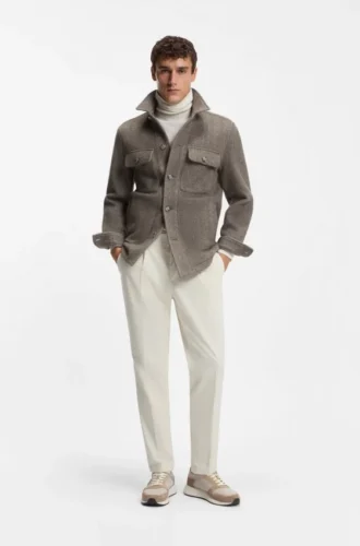 Tapered-fit trousers in stretch-cotton corduroy
