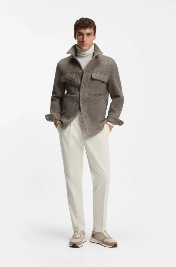 Tapered-fit trousers in stretch-cotton corduroy Tapered-fit trousers in stretch-cotton corduroy