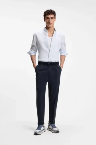 Tapered-fit trousers in stretch twill