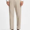 Tapered-fit trousers in virgin wool and cotton