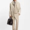 Tapered-fit trousers in virgin wool and cotton