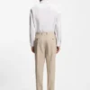 Tapered-fit trousers in virgin wool and cotton