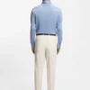 Tapered-fit trousers in virgin wool and cotton