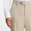 Tapered-fit trousers in virgin wool and cotton