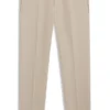 Tapered-fit trousers in virgin wool and cotton