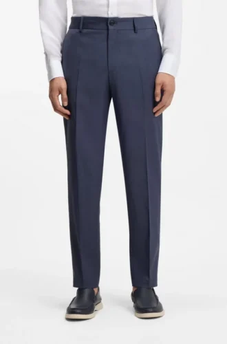 Tapered-fit trousers in washable virgin wool