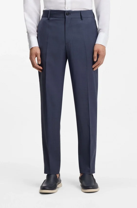 Tapered-fit trousers in washable virgin wool Tapered-fit trousers in washable virgin wool