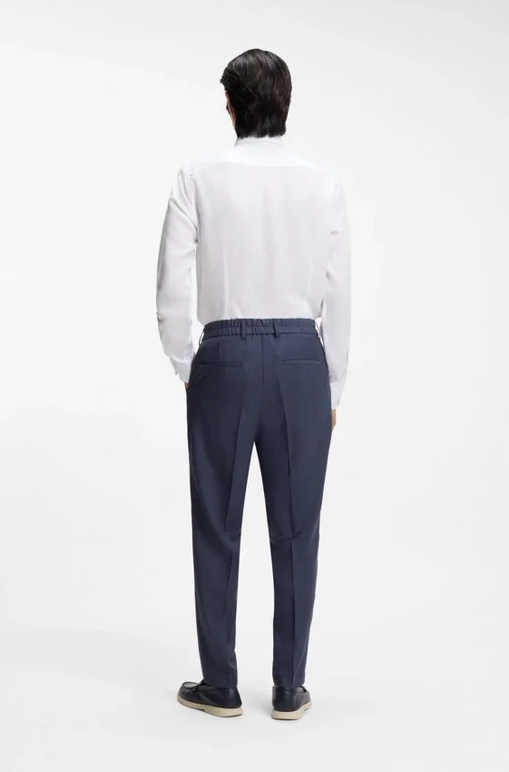 Tapered-fit trousers in washable virgin wool Tapered-fit trousers in washable virgin wool