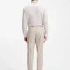 Tapered-fit trousers in wool-blend seersucker