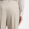 Tapered-fit trousers in wool-blend seersucker